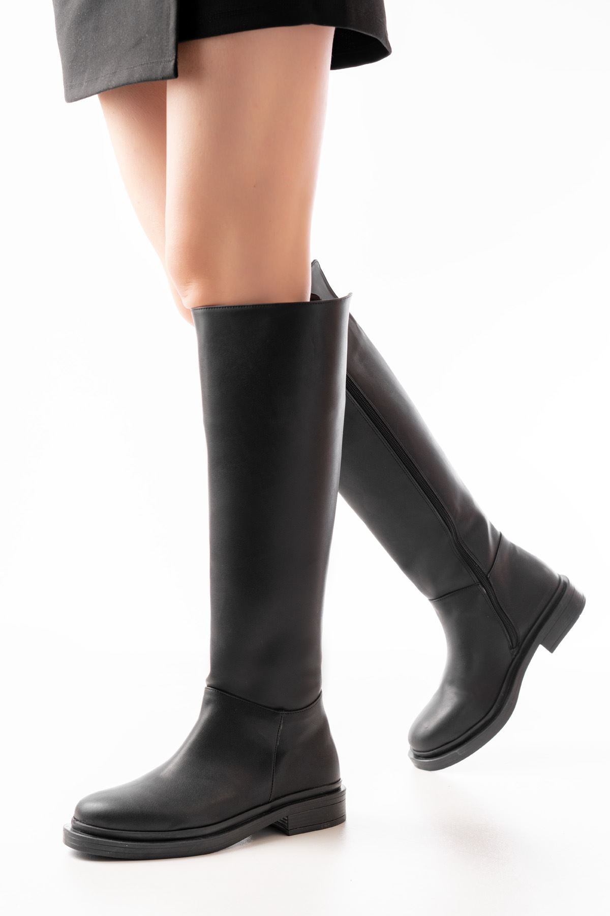 Zantra Black Zipper Women's Boots