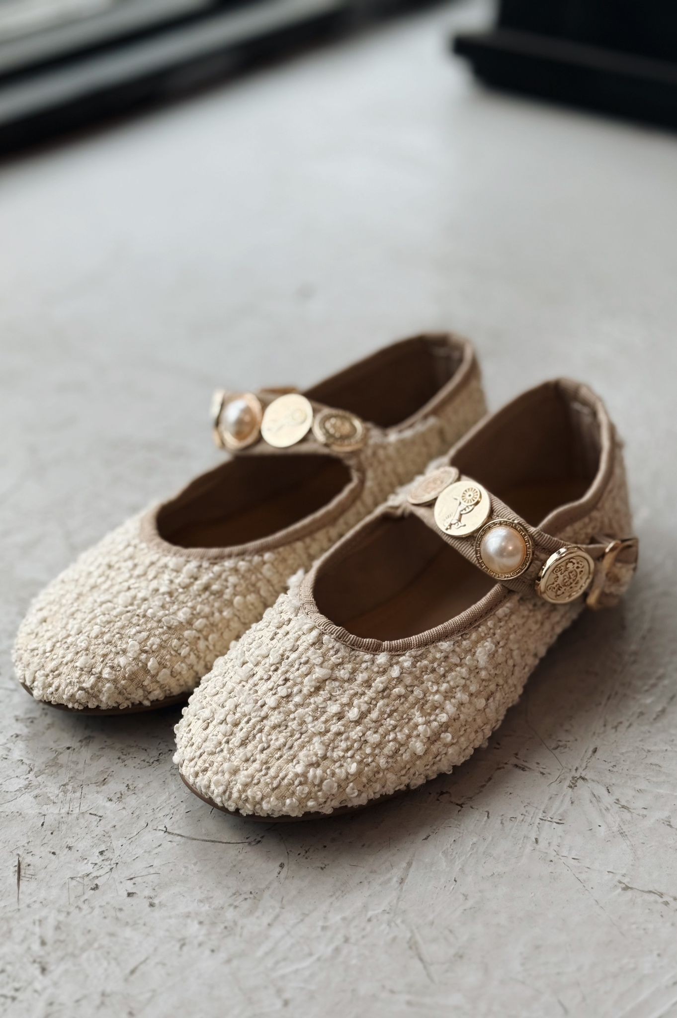 Brosta Tweed Beige Women's Loafers