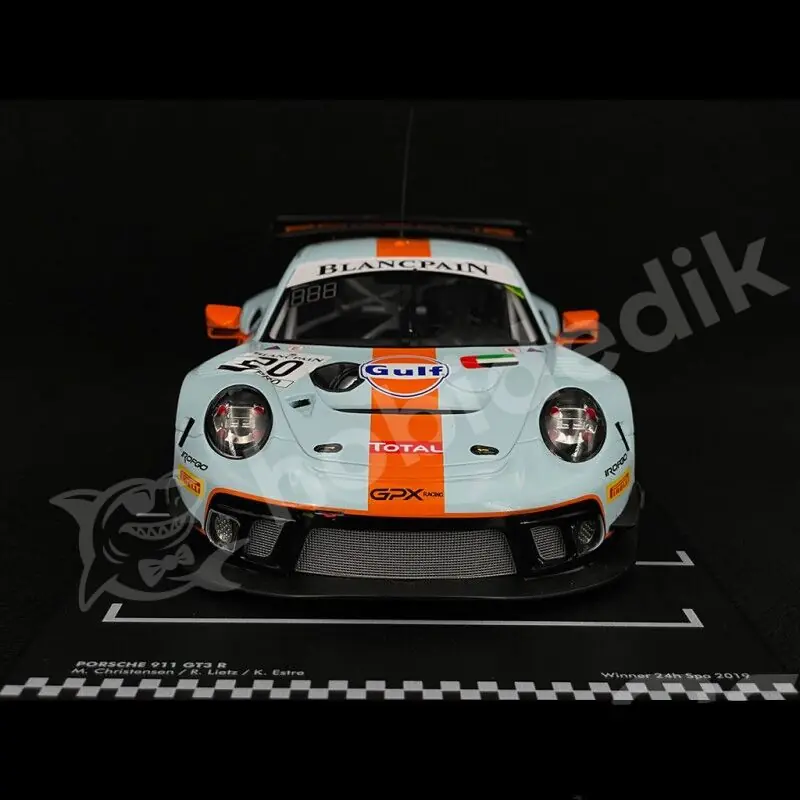 IXO 1:18 Porsche 911 GT3 R #20 “Gulf” Winner Spa 2019 (LEGT18