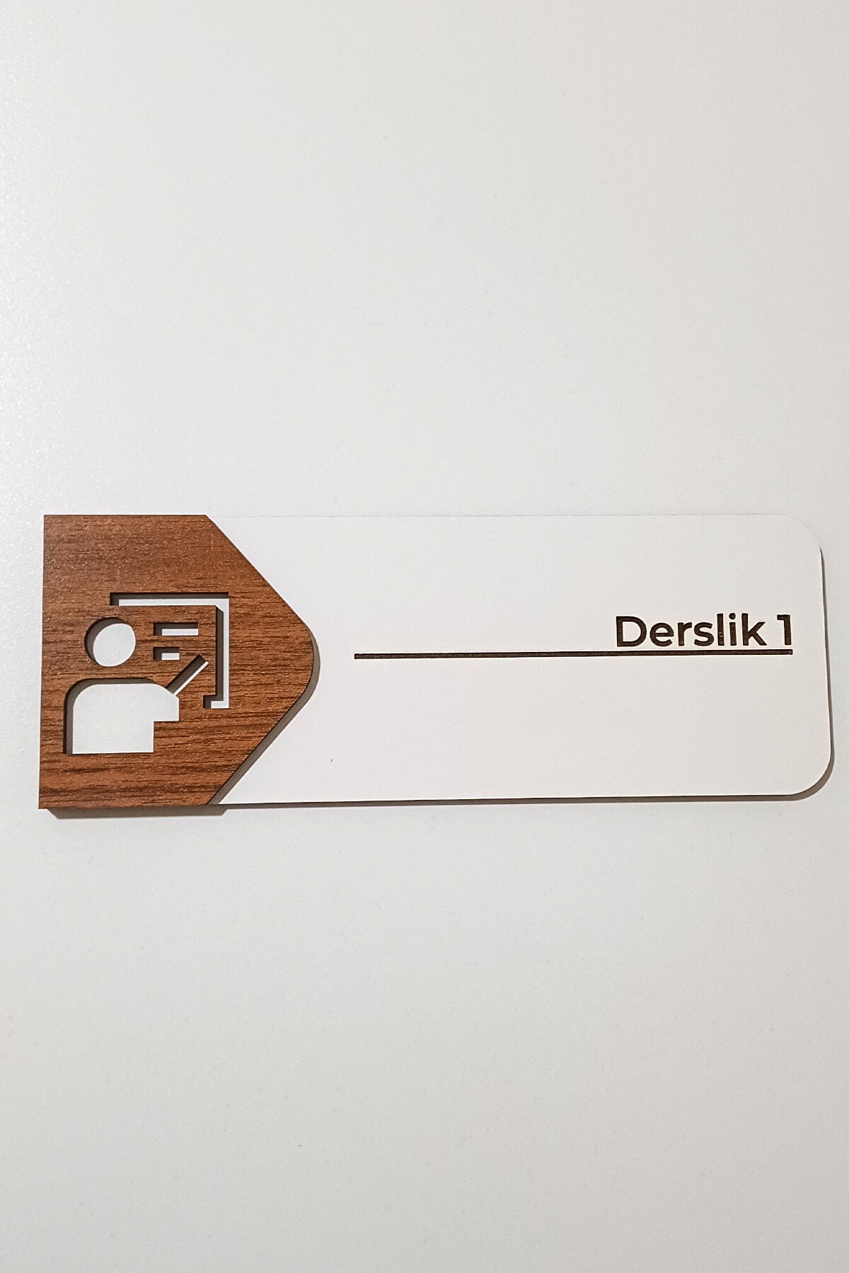 Sınıf ve Derslik Kapı Tabelası – MDF Okul Yönlendirme Levhası | 19x7 cm Çift Katmanlı
