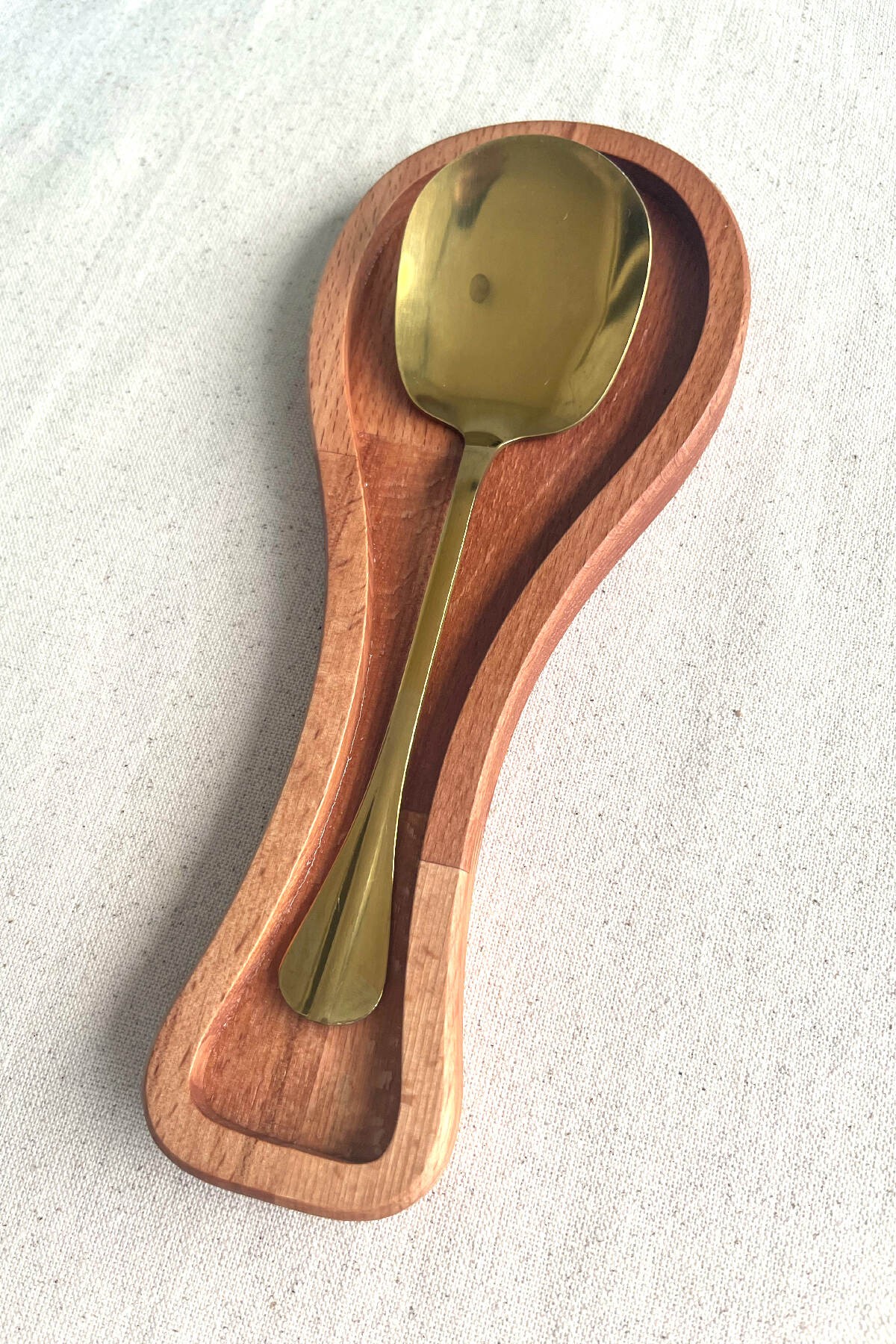 Ahşap Kirli Kaşıklık - Kaşık Altlığı / Kepçelik | 27x11 cm Doğal Kayın Ağacı