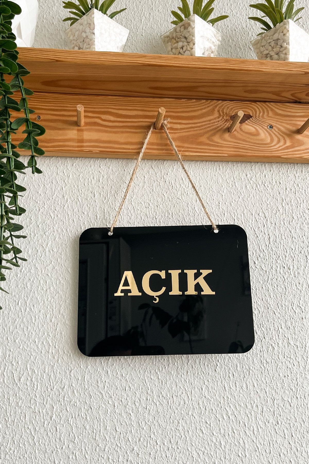 Mağaza Açık Kapalı Tabelası Pleksi - 20*15 Cm - 1 Adet Kancalı Cam Vantuzu Hediye
