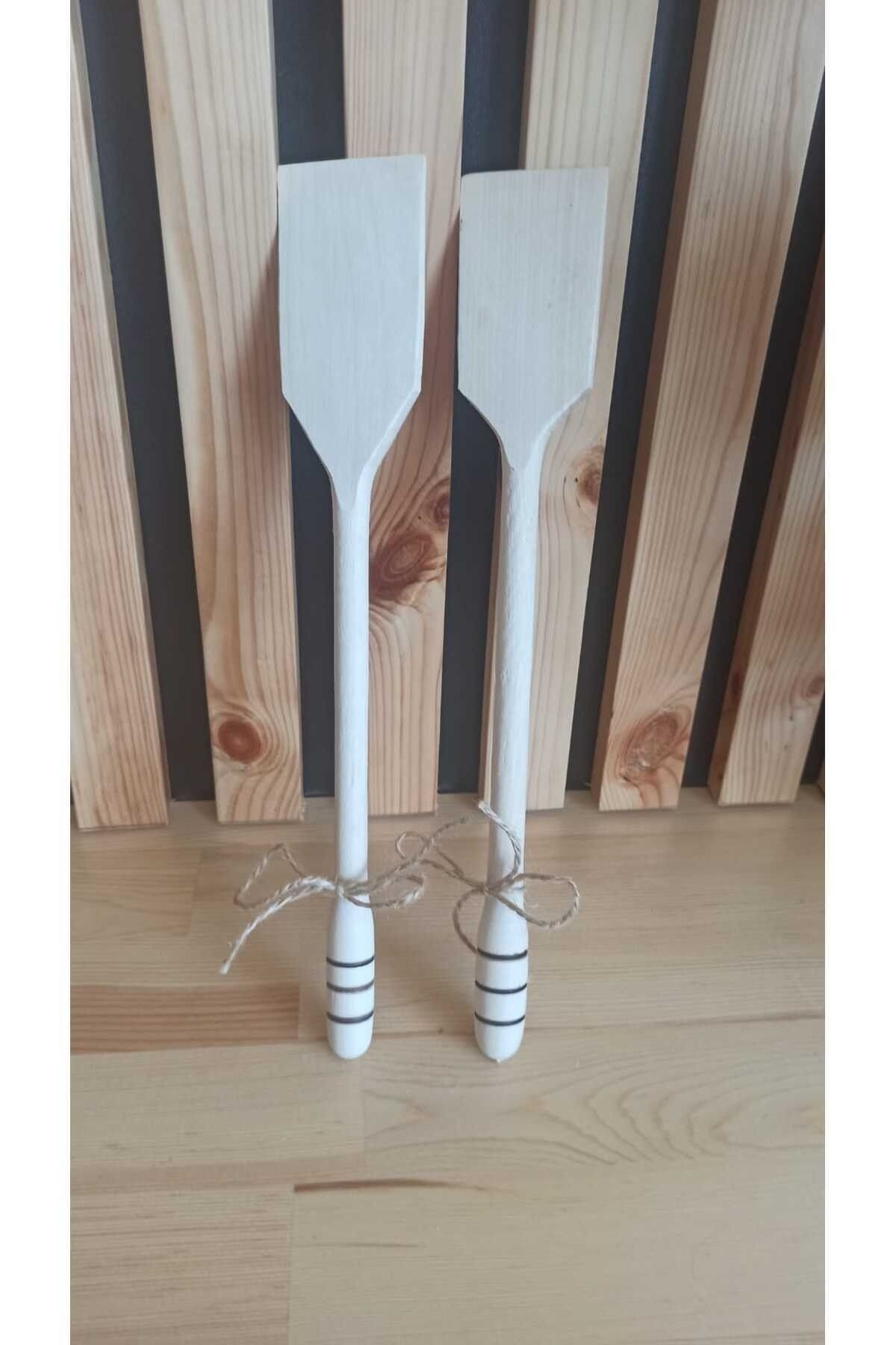 Ahşap Spatula - El Yapımı Doğal Ağaç (2 Adet ) - 30-32 Cm