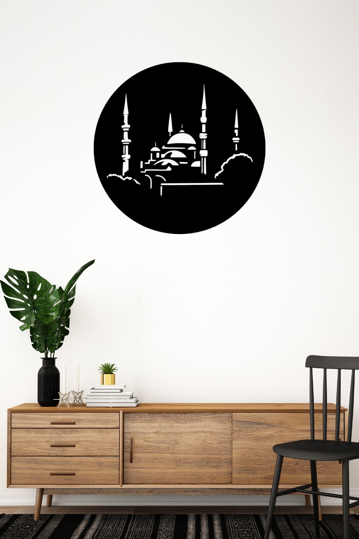 35 cm Camii Silueti Tablo – 3 mm Ahşap MDF