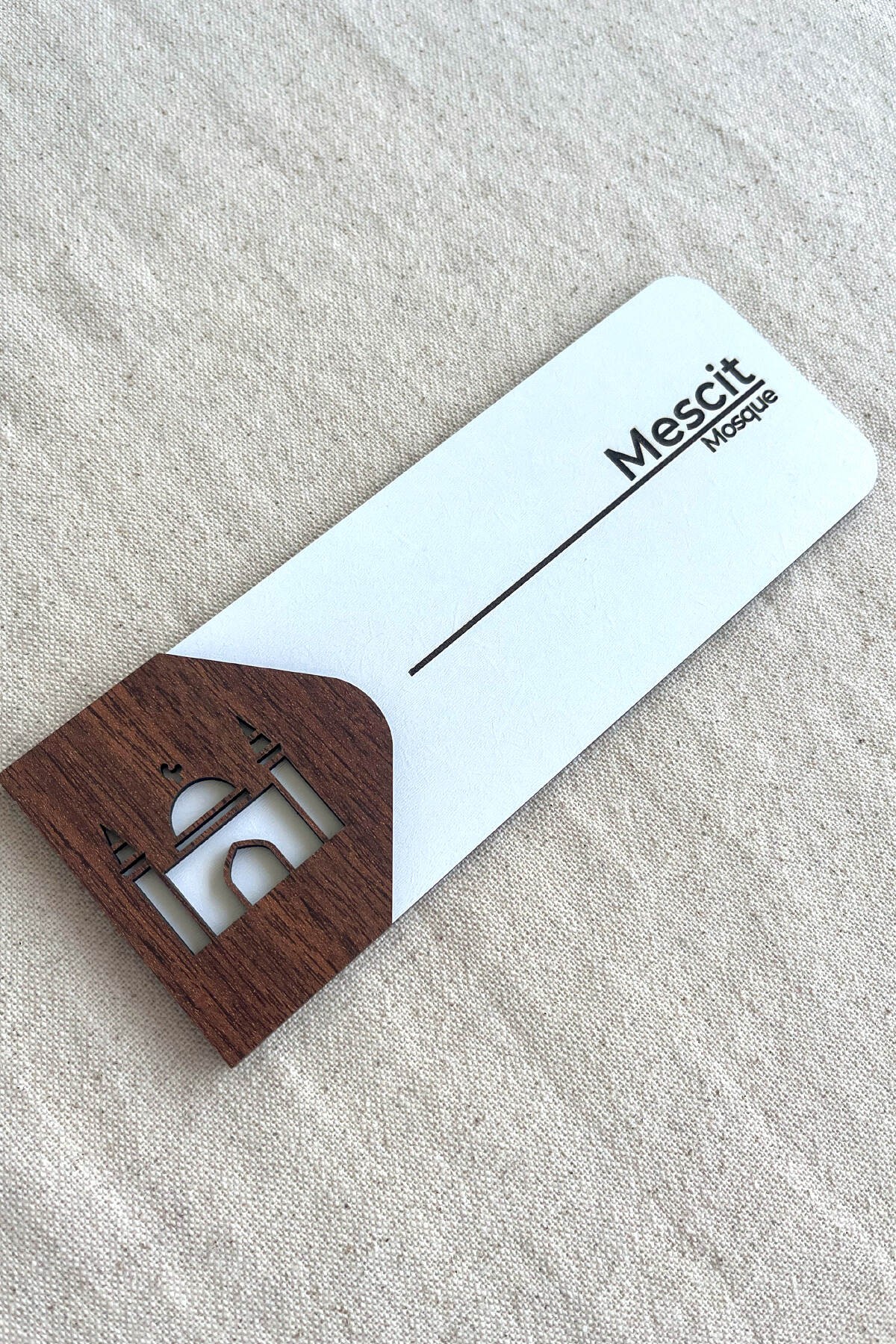 Mescit Kapı Tabelası – MDF Yönlendirme ve İbadet Alanı Levhası | 19x7 cm