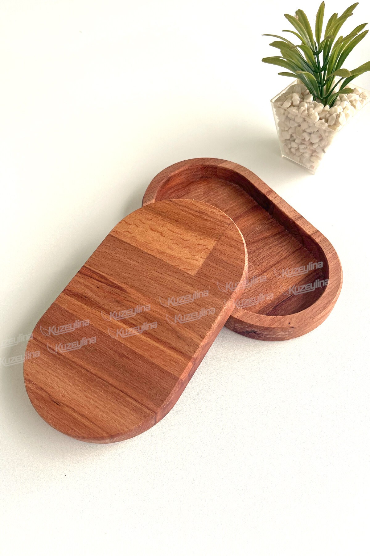 Doğal Kayın Ağacı Ahşap Yağdanlık, Çerezlik, Sunumluk, Takı Organizeri - 17x10 cm