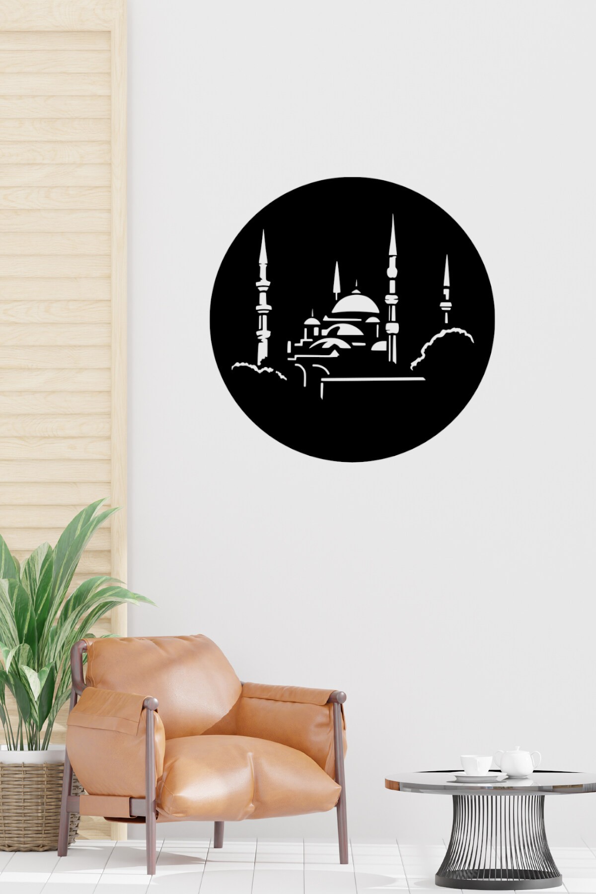 35 cm Camii Silueti Tablo – 3 mm Ahşap MDF