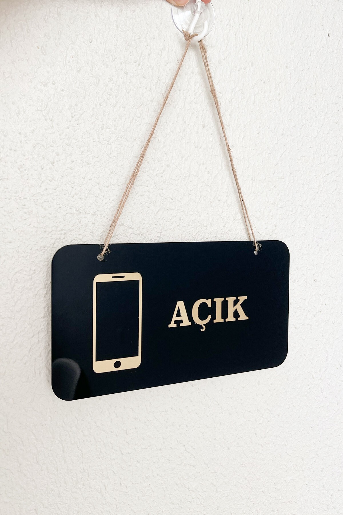 Telefoncular İçin Açık Kapalı Kapı Tabelası – 22x12 cm