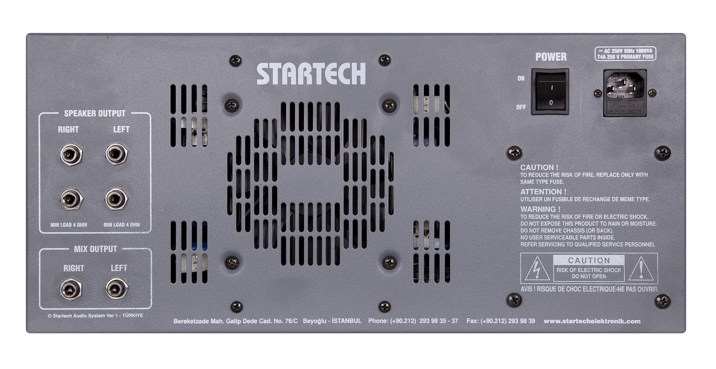 Startech Safir Sr 6/800 Usb Power Mikser Cami Amfisi 2X400 Watt Ekho Reverb'li görünüm