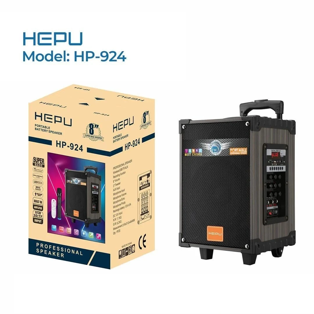 Hepu HP-924 8'' 3 Kanal Taşınabilir Şarjlı Hoparlör
