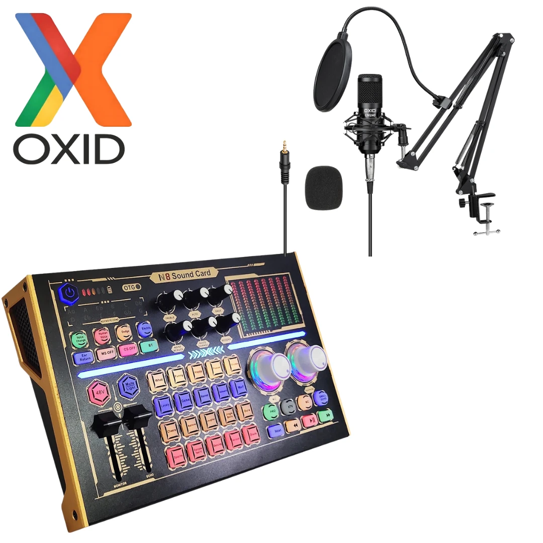 Oxid N8 ve 48V Phantom Podcast Youtuber Ses Kartı Seti