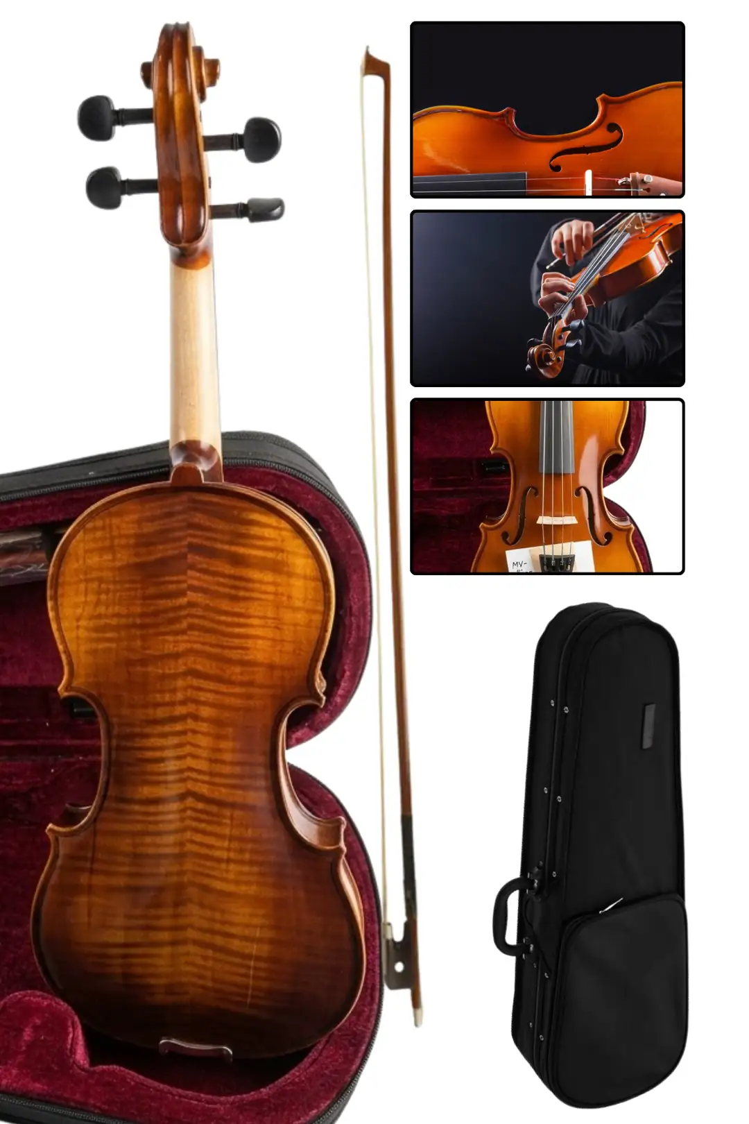 Müller Mv-144MH 4/4 Keman Masif Ağaç Gövde Detayı