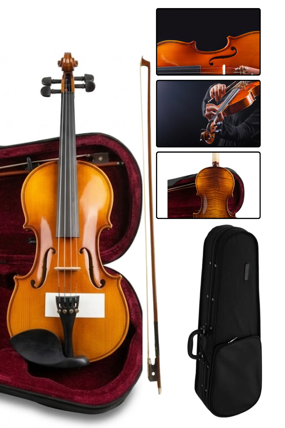 Müller MV-034PH 3/4 Lamine Ağaç Keman Aktaş Müzik Öğrenci Kemanı