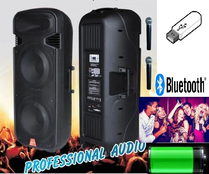 D-Sound Max-215Pa Aktif Plastik Kule Kabin Taşınabilir Şarjlı Hoparlör