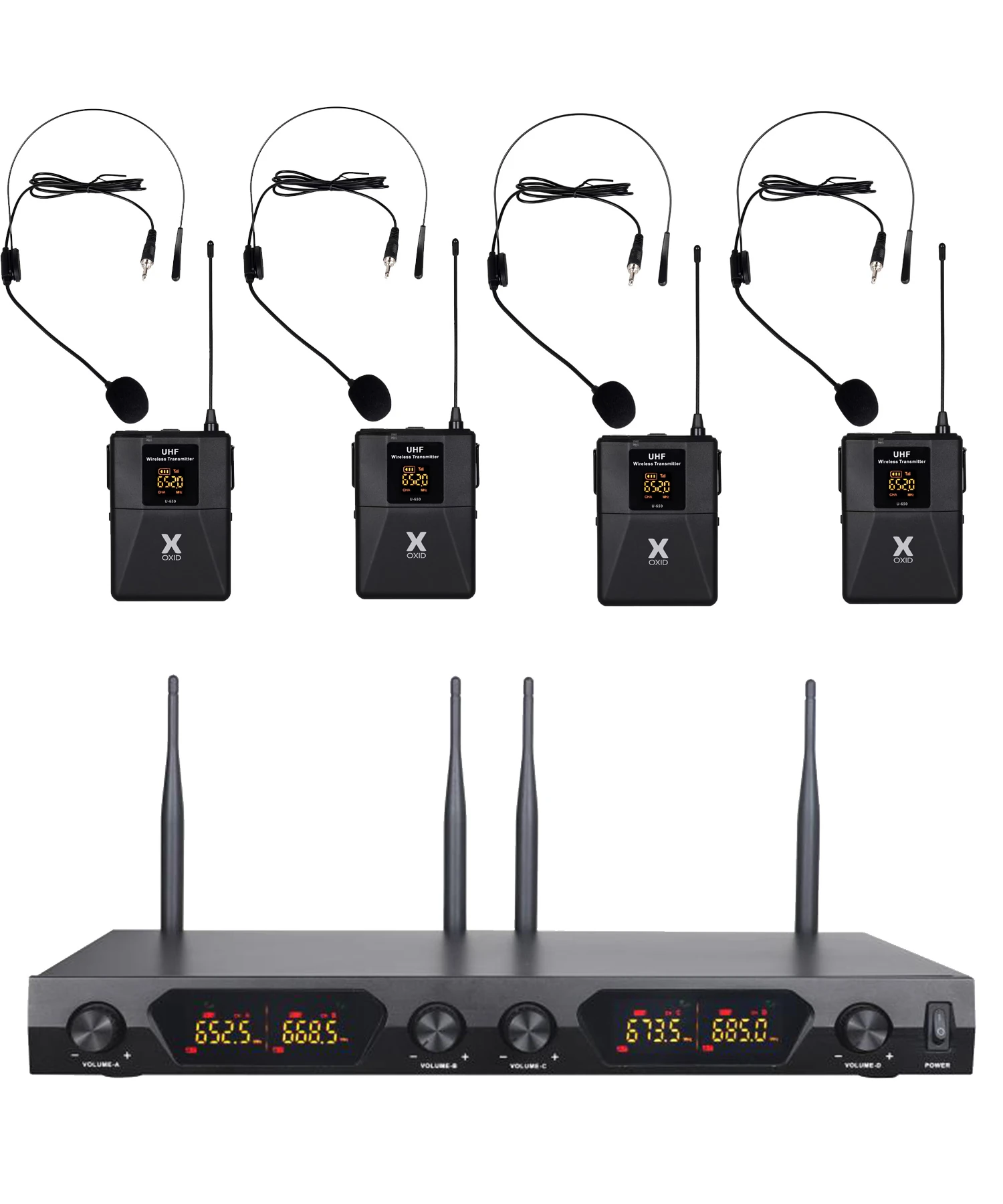 Oxid Uhf U-4400H Kablosuz Mikrofon 4 Headset