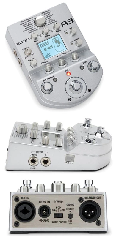 Zoom A3 Akustik Gitar Prosesör görünüm