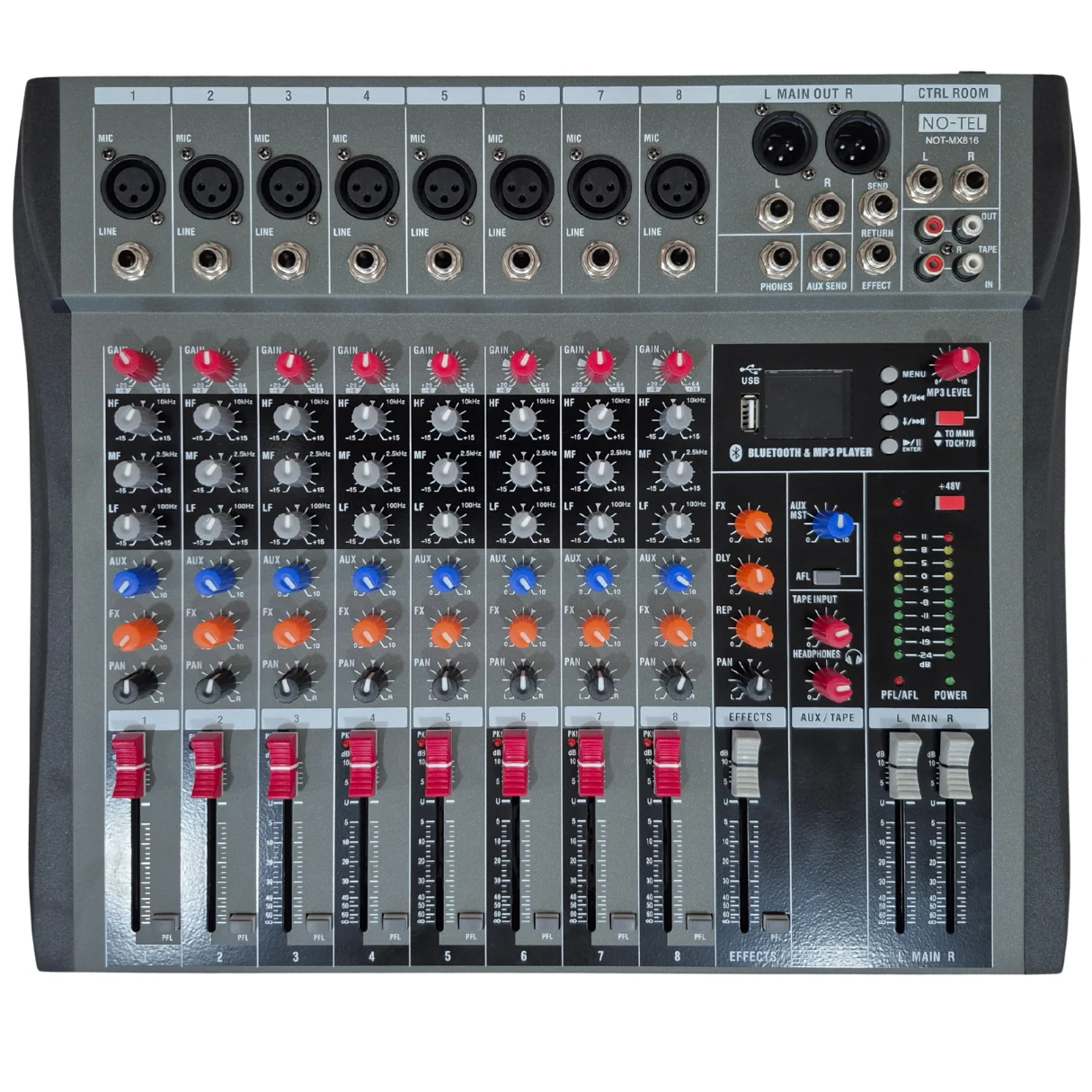 Notel NOT MX 816 8 Kanallı Amfisiz Mikser