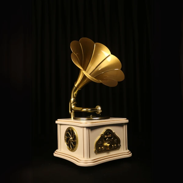 Müller Md-88 Dekoratif Bluetooth Gramofon Beyaz/Ivory White 220*200*400Mm detay