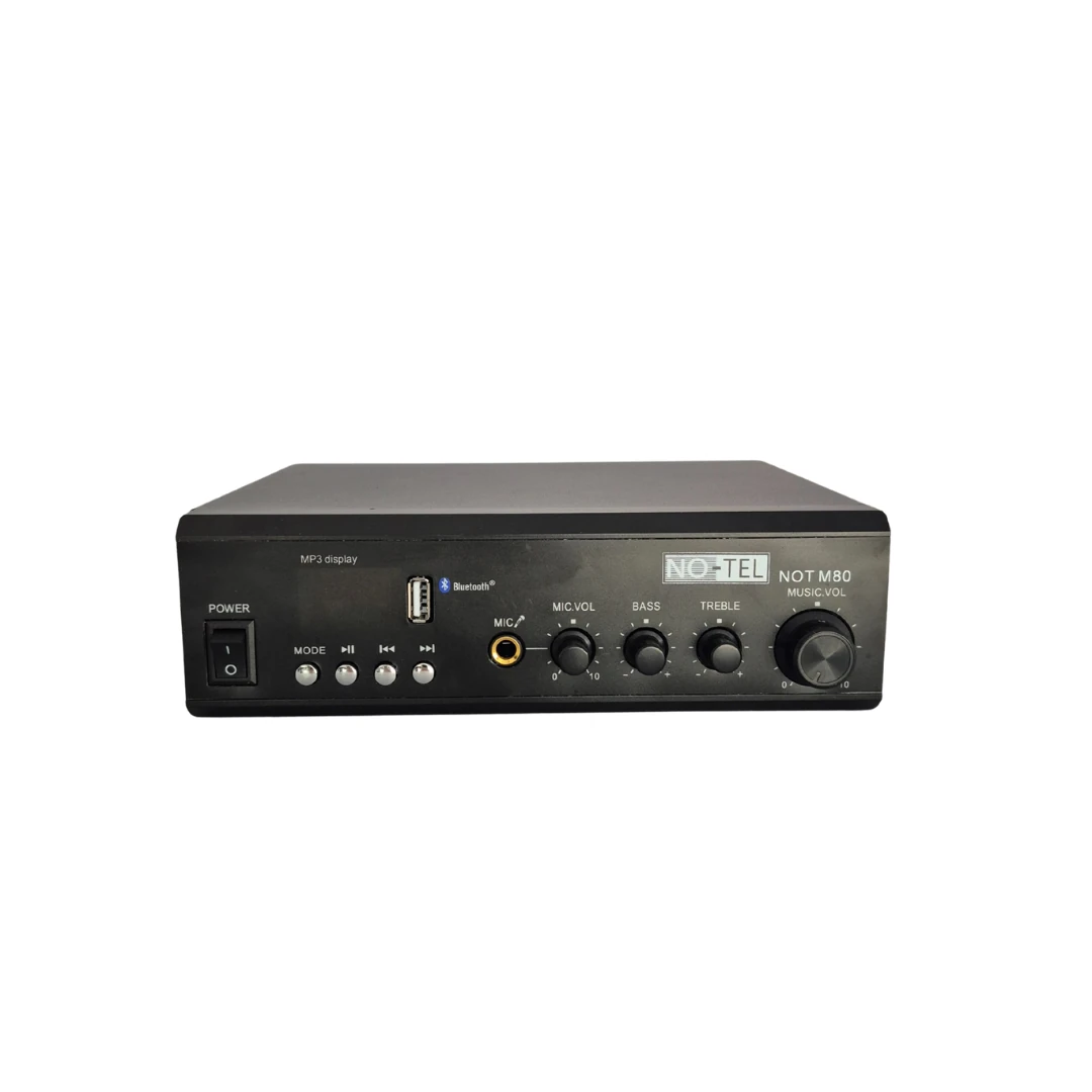 Notel NOT M80 80 Watt Bluetooth Ve USB Özellikli 100 V Hat Trafolu Kompakt Amfili Mikser Detay