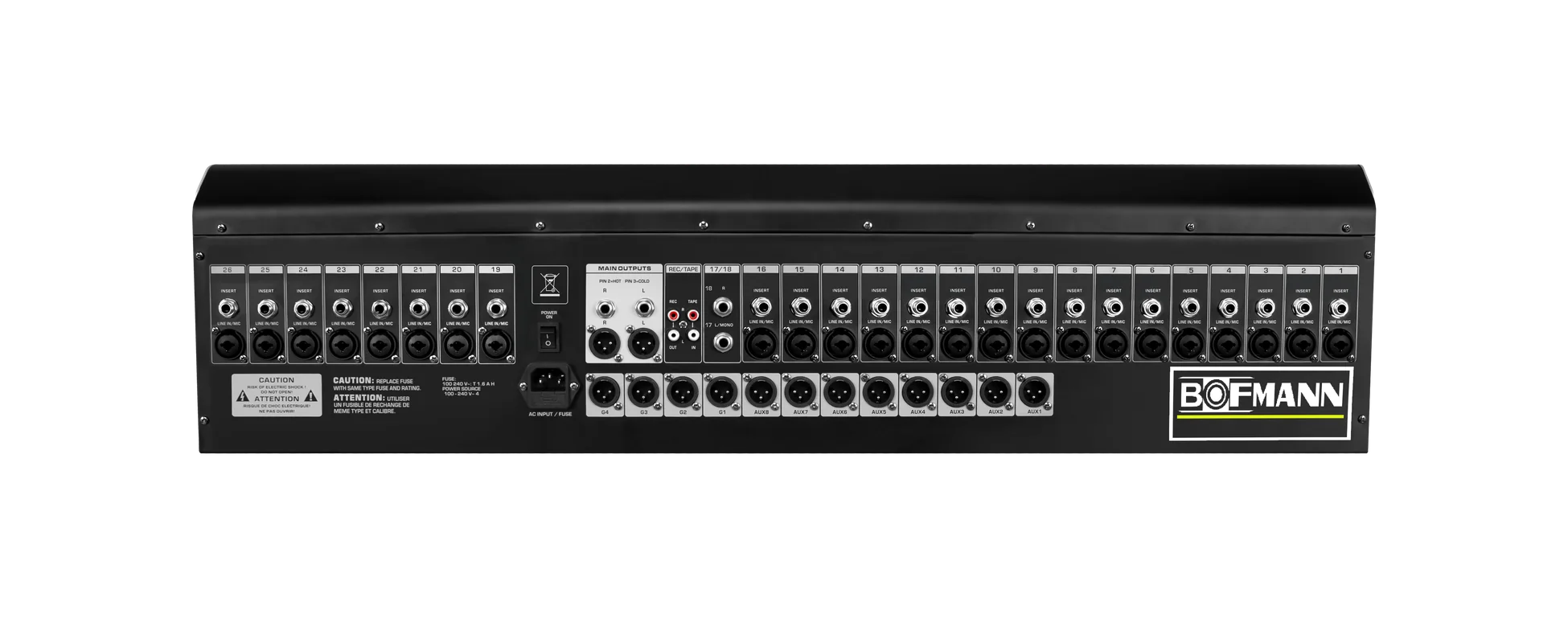 Bofmann BF-FX 24 24 Kanallı 4 Grup Çıkışlı Kompresörlü Amfisiz Mikser Görünüm