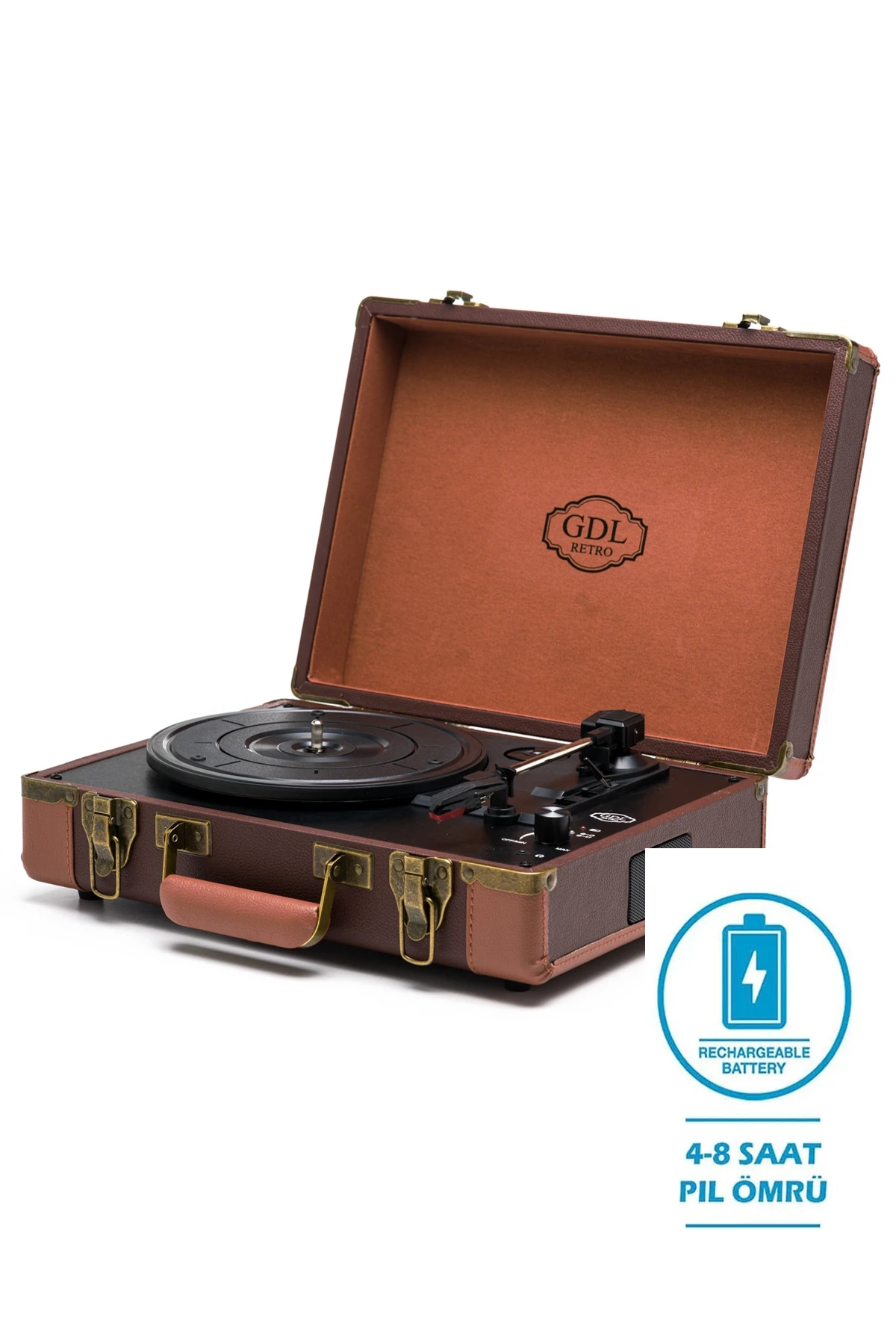 Gdl Retro Çanta Pikap T317B (Bluetooth Şarjlı) - Chocolate detay