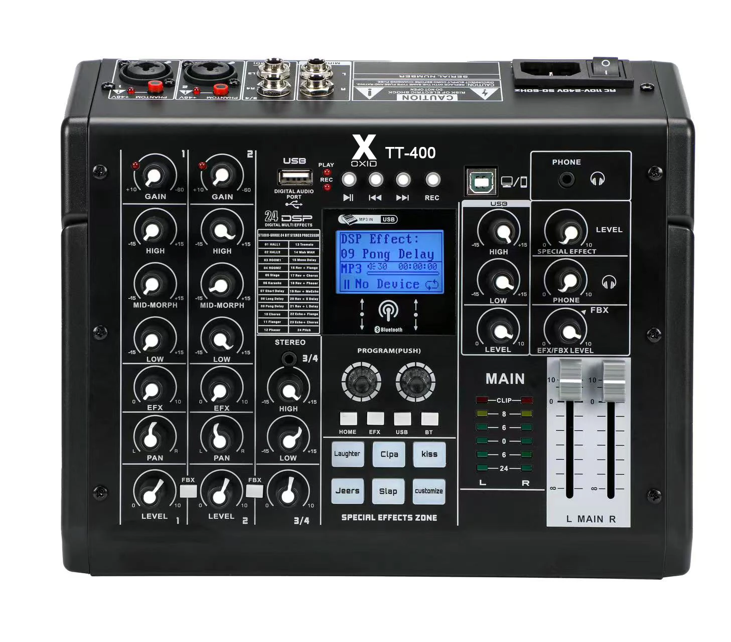 Tt-400 Ses Kartlı Mixer 4 Kanal Bluetooh Usb