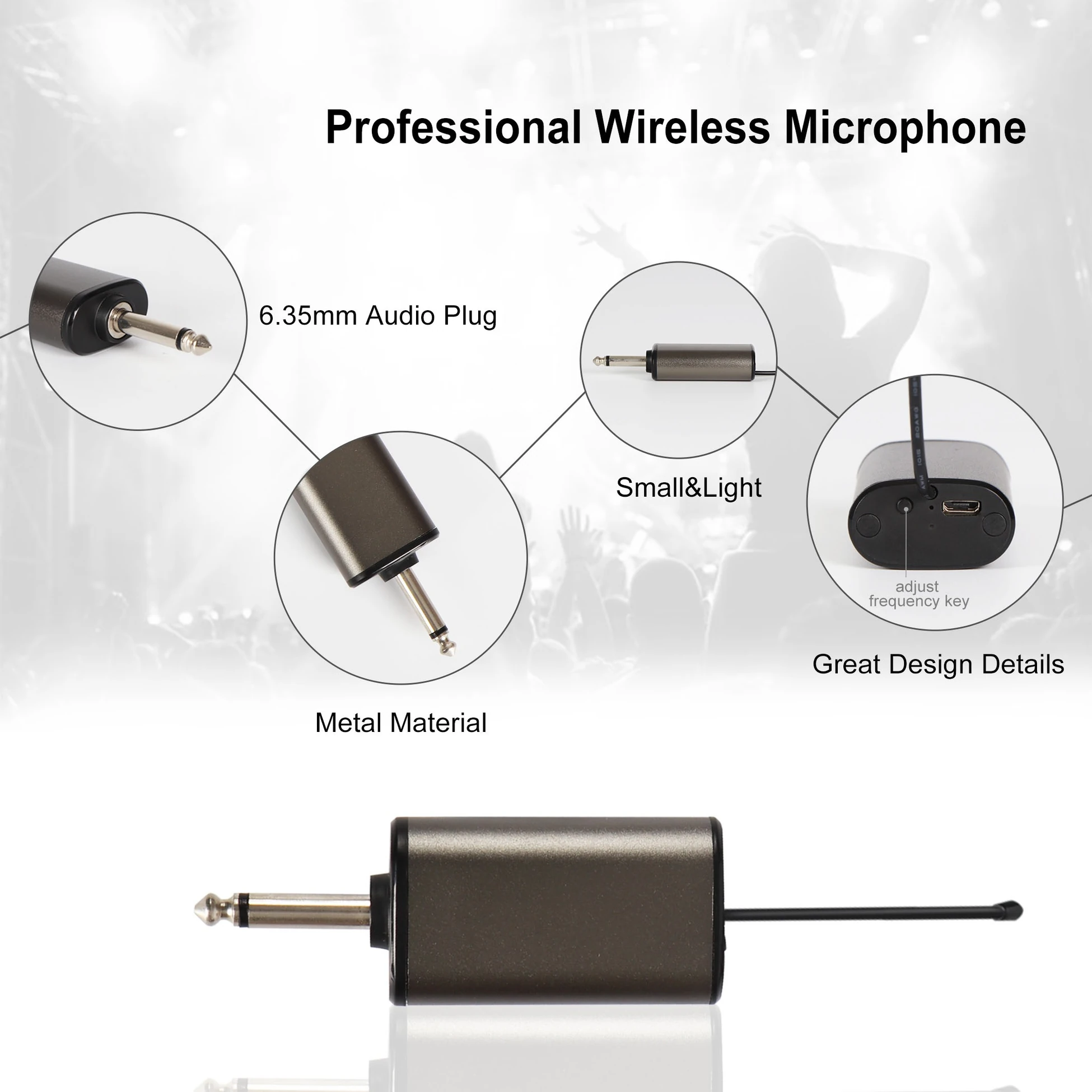 Oxid Oxd-T5G Gitar Saz Kablosuz Jak Mikrofon detay