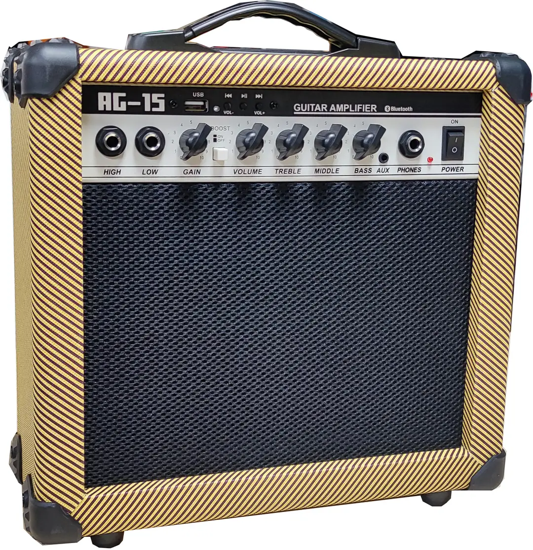 D-SOUND AG-15 Watt Çift Girişli Enstrüman Amfisi Aktaş Müzik Bluetooth MP3