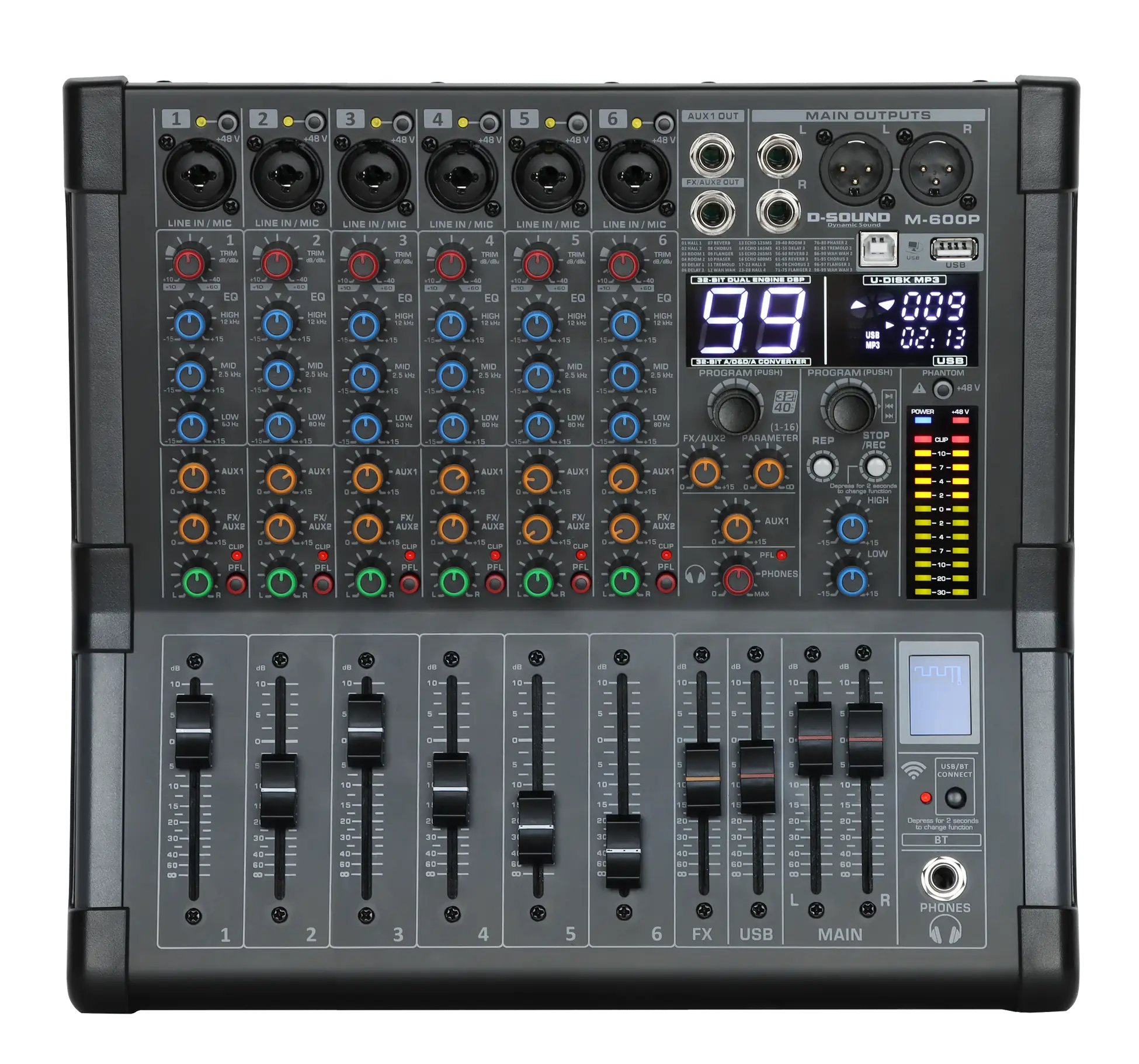 D-Sound M-600P-Pro  6 Kanal Power Mixer