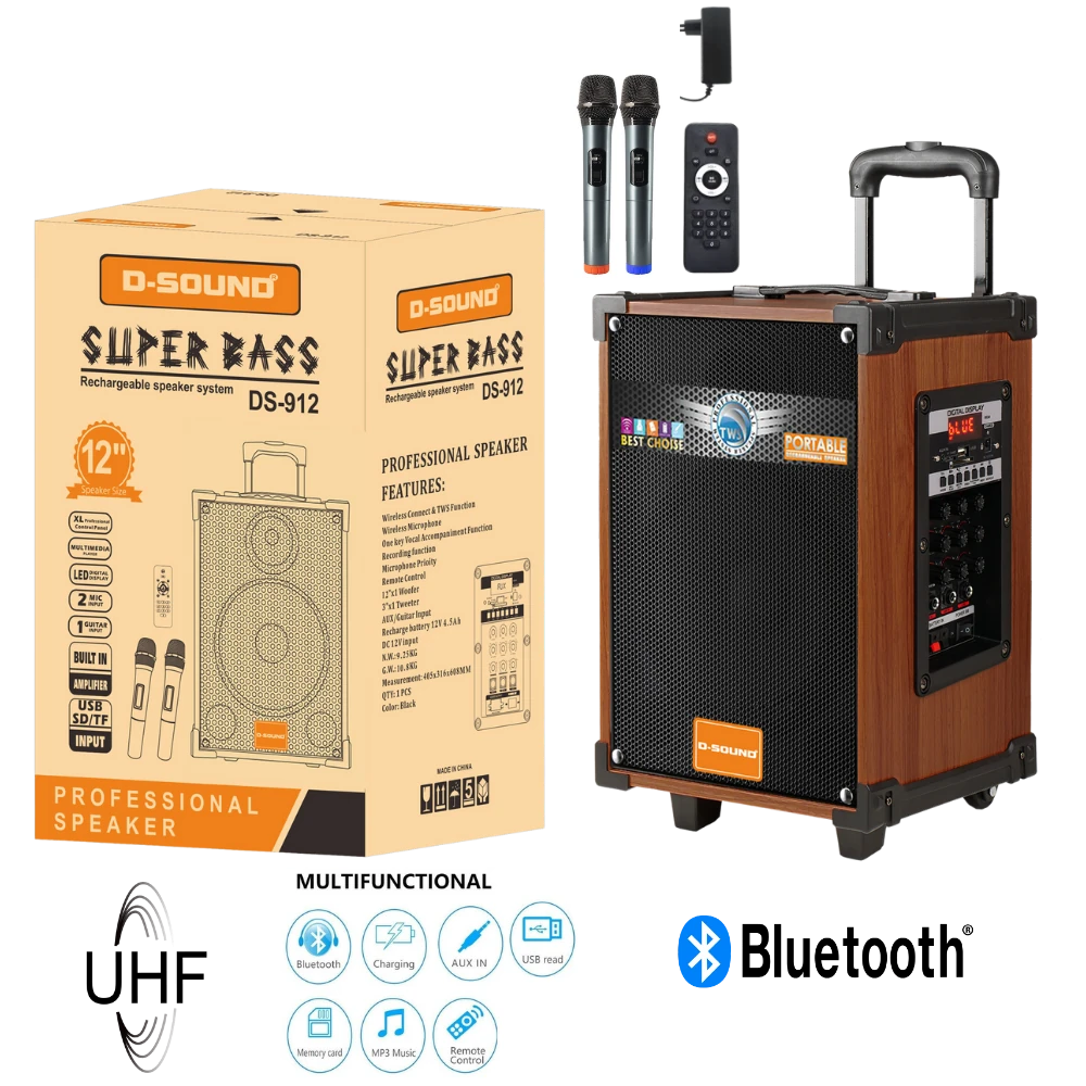 Ds-912 3 Kanal Taşınabilir Şarjlı Hoparlör detay