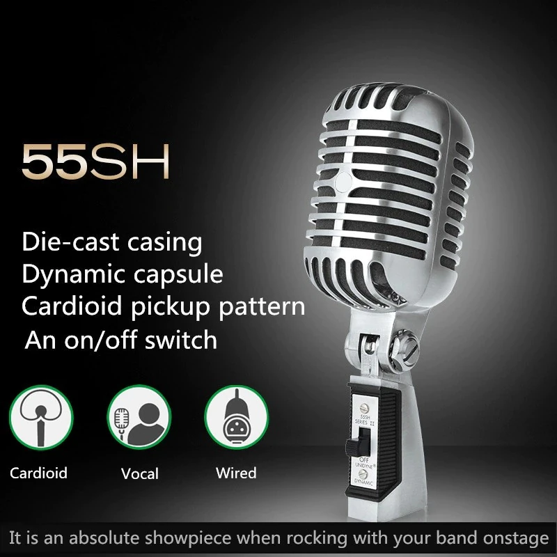 Pro Ds-55S Silver Vintage Mikrofon (Gümüş Renk) detay