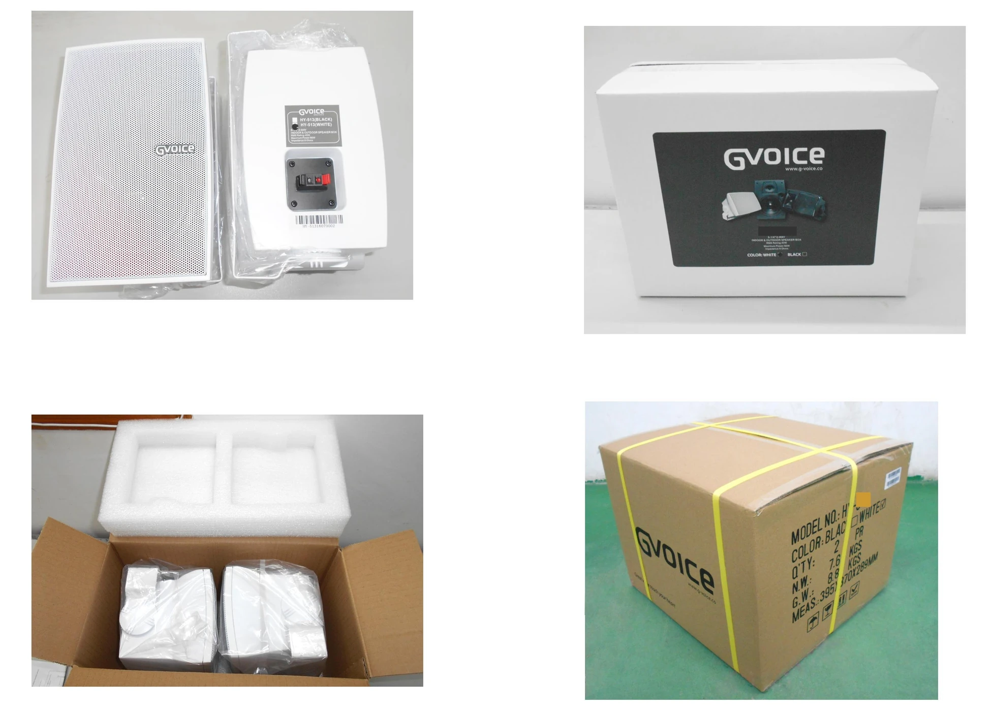 G-Voice Wall Speaker 313T Beyaz Trafolu detay