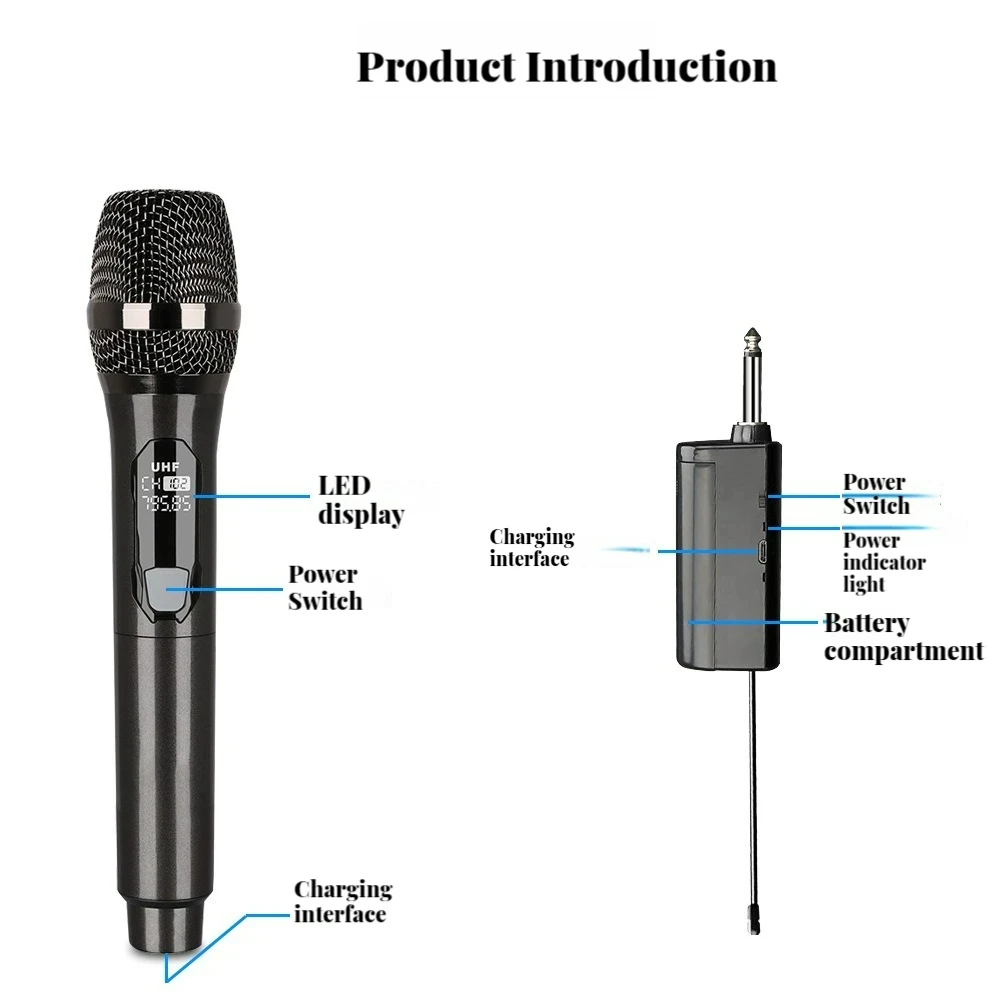 Wn-04 Kablosuz 2 El Mikrofonu Şarjlı görünüm
