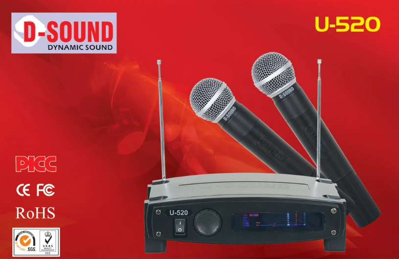 D-Sound U-520 Çift El Telsiz Mikrofon