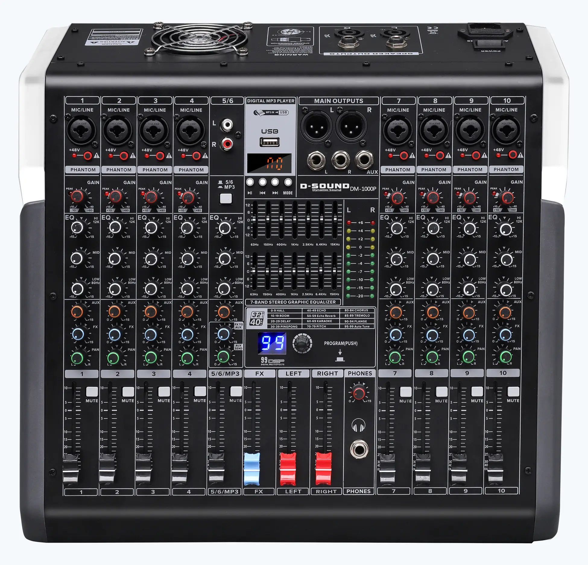D-Sound Dm-1000P 10 Kanal Power Mixer
