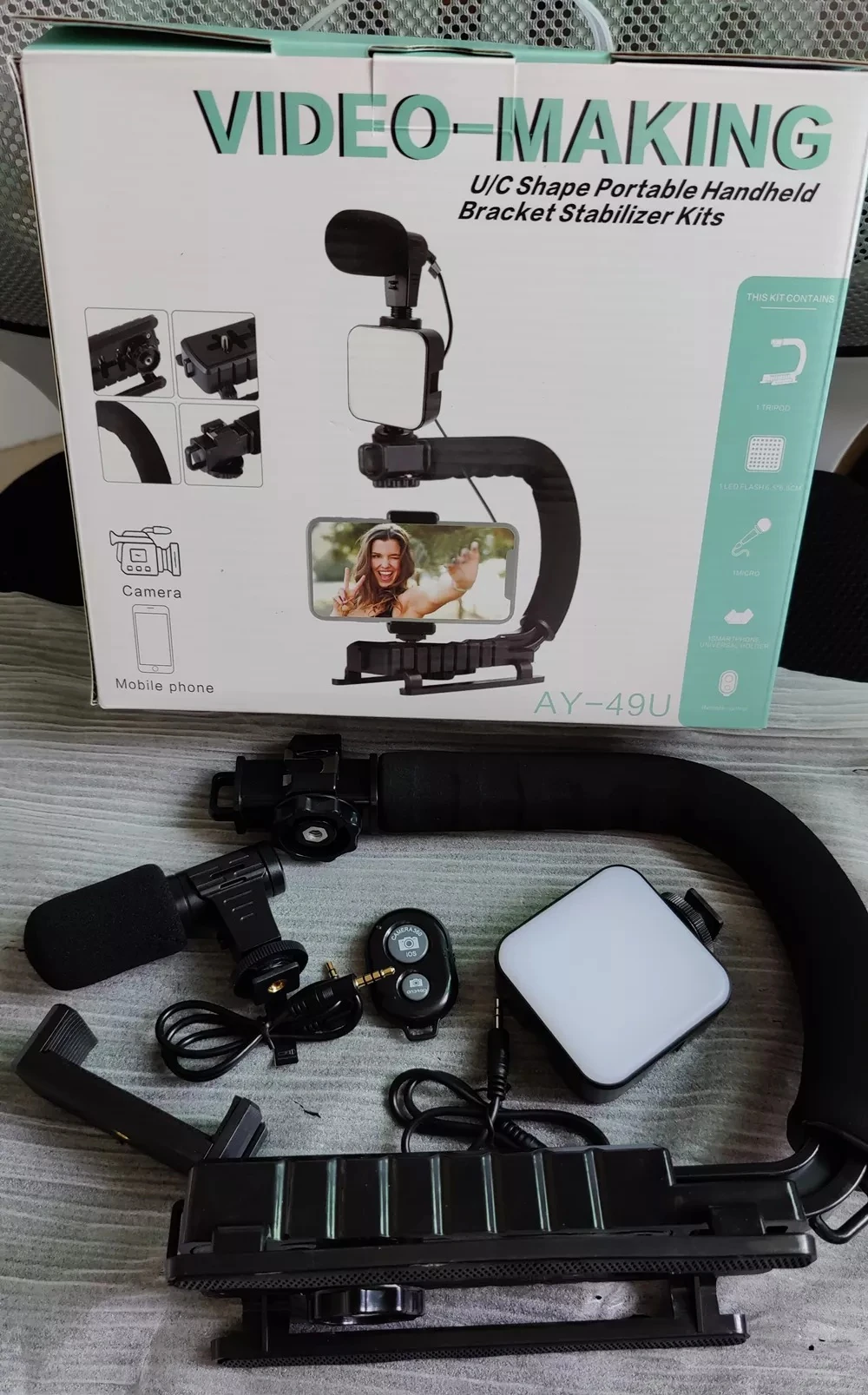 Ay-49U Video Conference Lighting Kit Led Ring Light With Tripod Stand detay