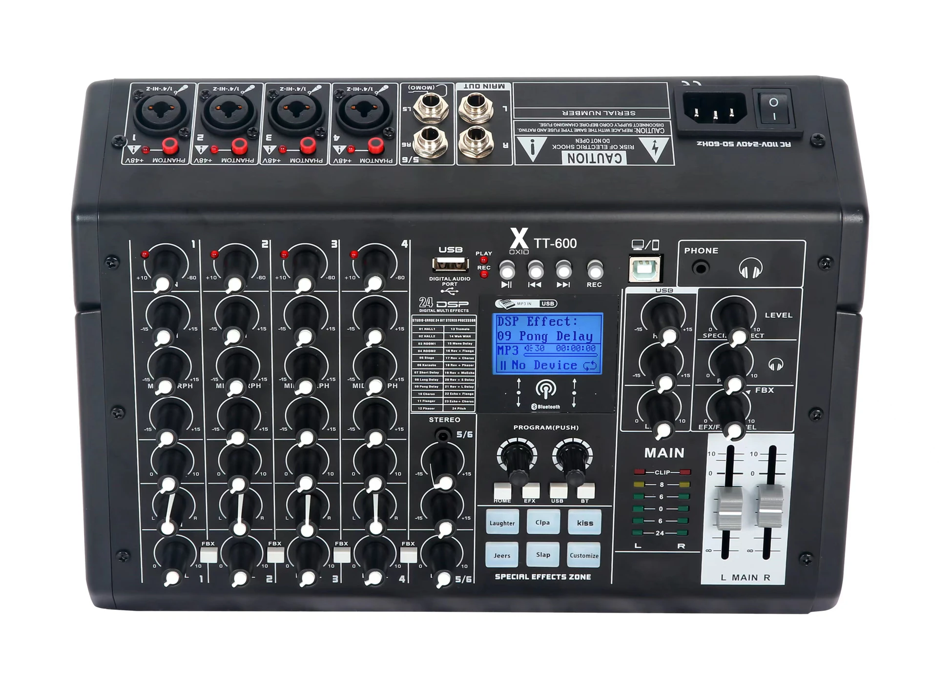 Tt-600 Ses Kartlı Mixer 4 Kanal Bluetooh Usb