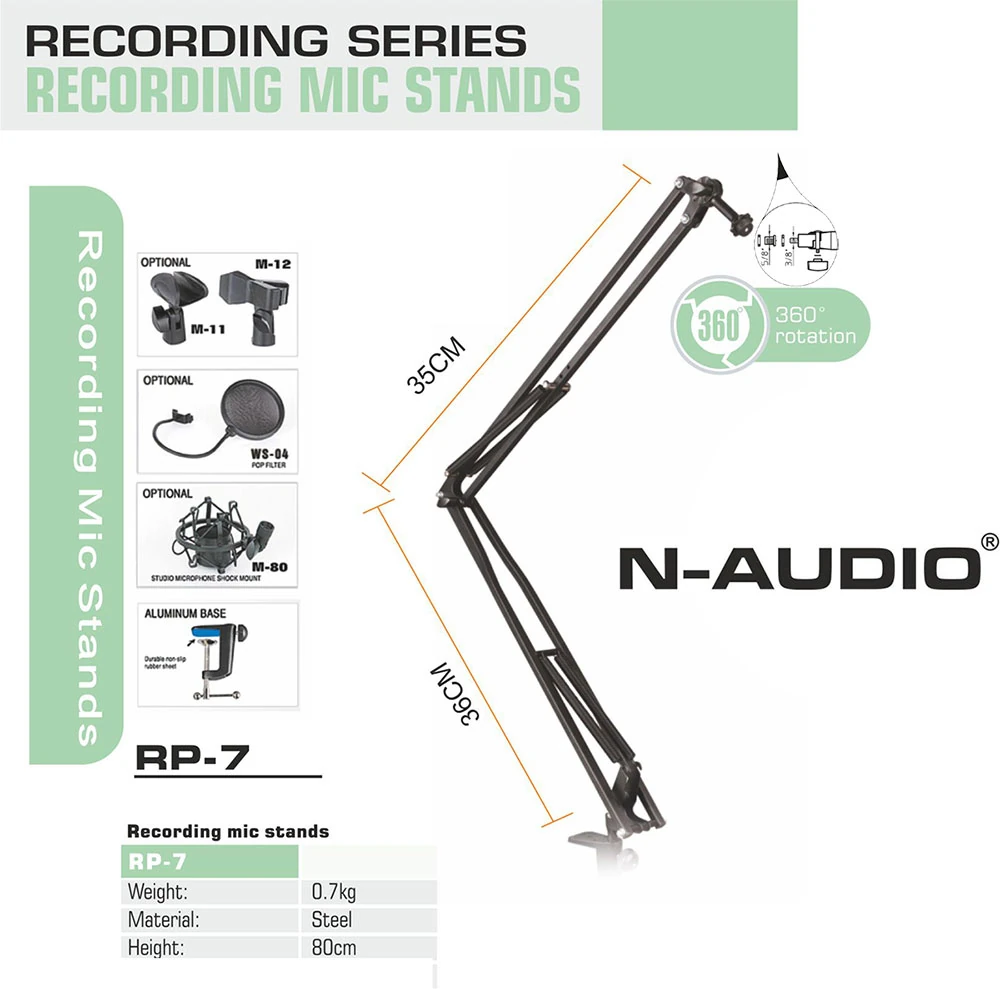 Rp-7 36Cm Podcast Akrobat Masa Monteli Mic Stand