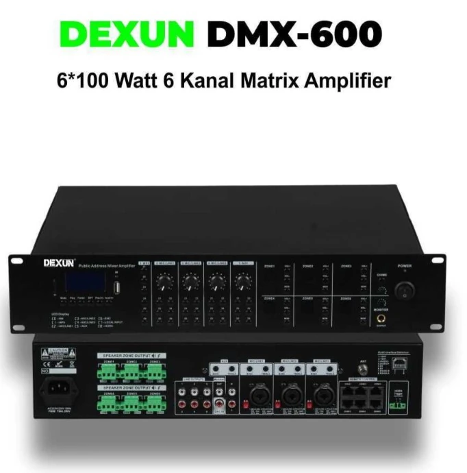 Dexun DMX-600 6 Kanal Matrix Amplifikatör