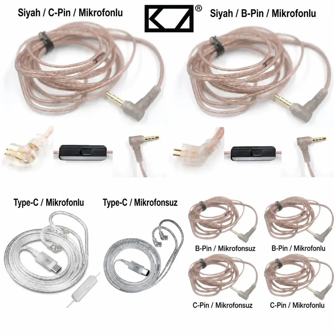 KZ EDX Uyumlu Type-C / AUX Kulaklık Kablosu