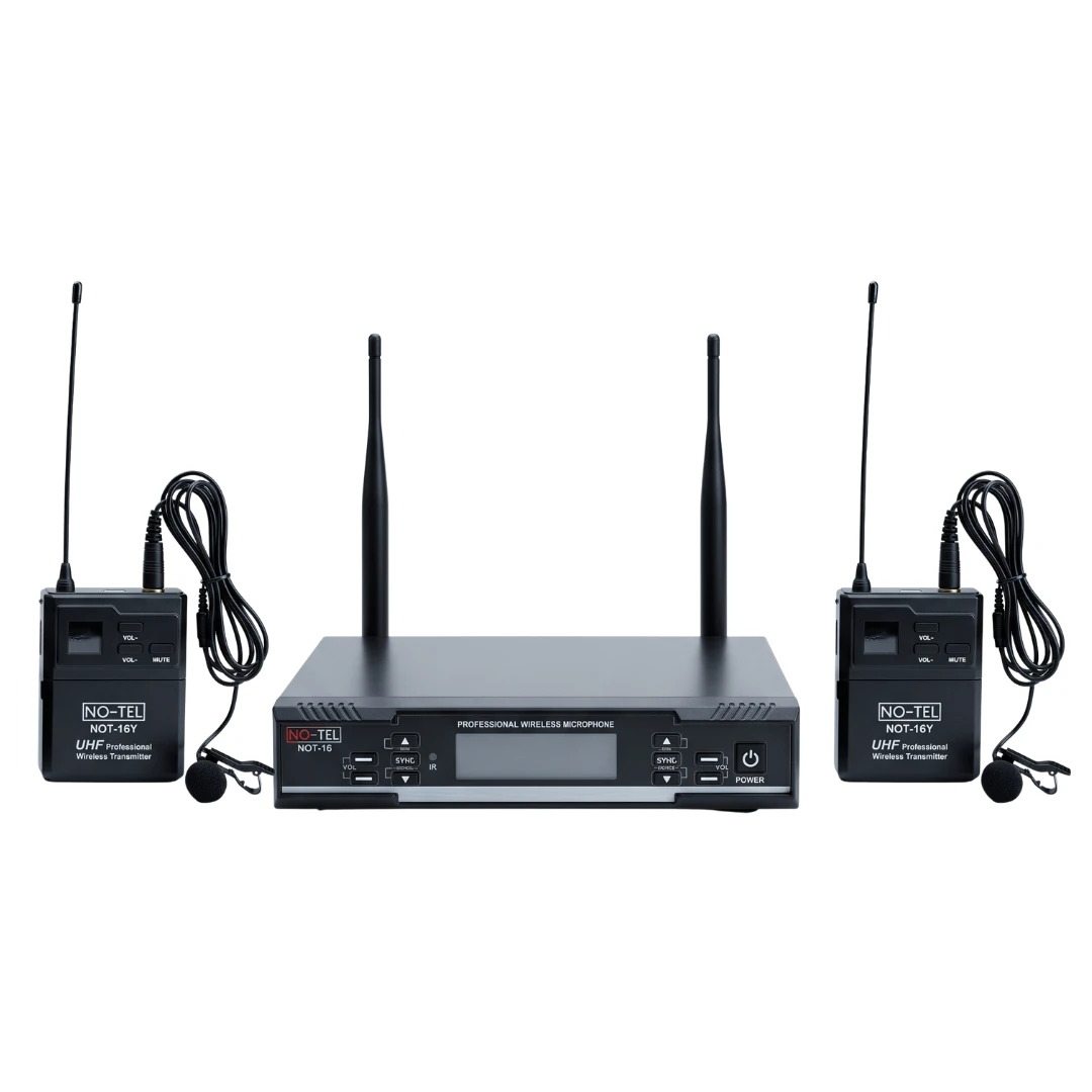 Notel NOT 16YY UHF Kablosuz 2x30 Kanal Çift Yaka Mikrofonu