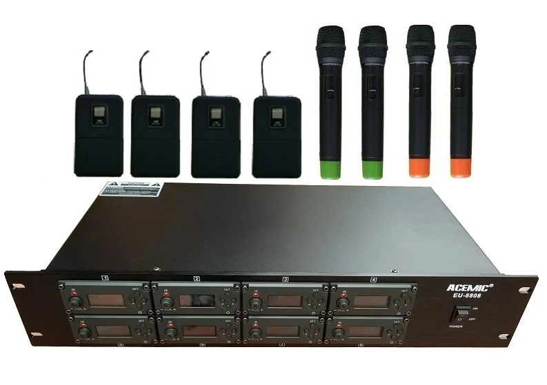 Acemic Eu-8808 8Li Wireless 4 El 4 Yaka Microphone