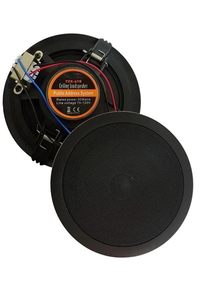 Spekon Tvn-6Tb - 5-10 Watt 16 Cm Siyah Tavan Hoparlörü