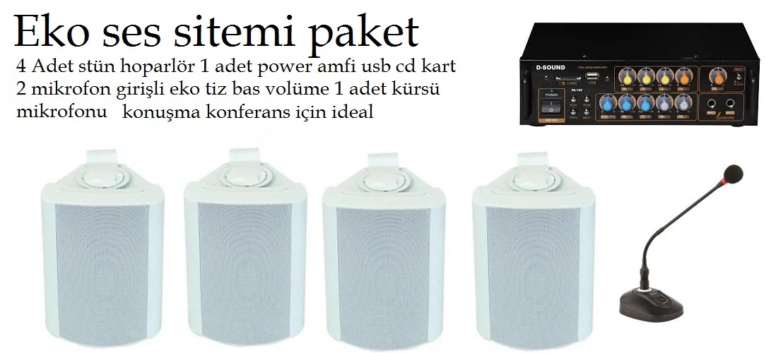 Mağaza Okul Cami Resturant Eko Ses Sistemi Paketi