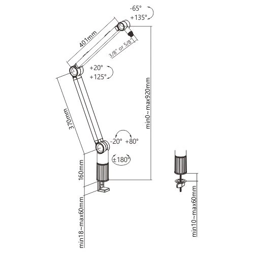 Oxid MMS-06 Gri Broadcast Stüdyo Mikrofon Standı görünüm
