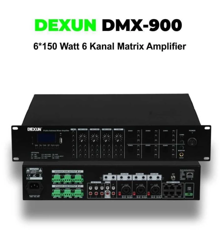 Dexun DMX-900 6 Kanal Matrix Amplifikatör