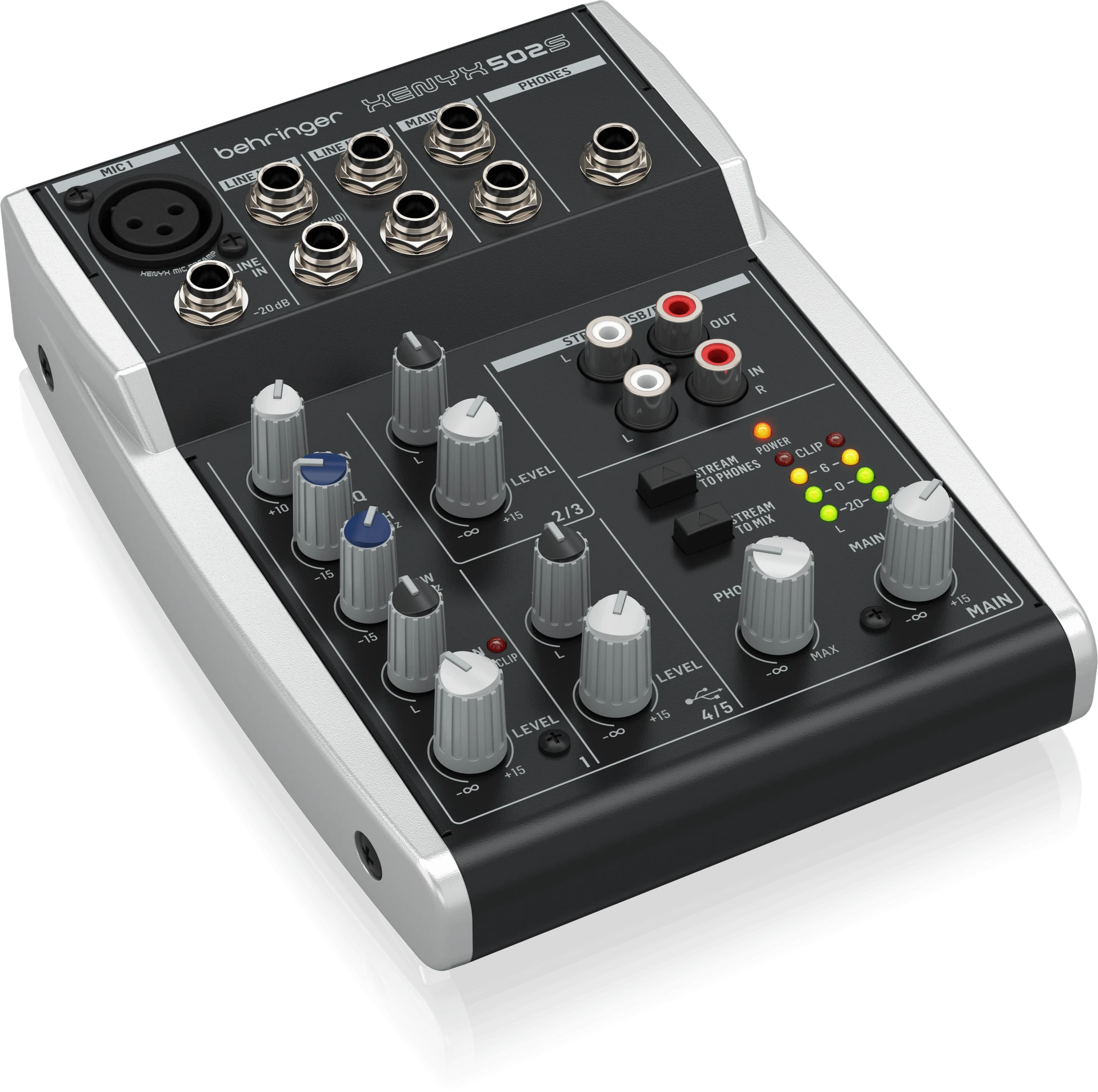 Behringer XENYX 502S Premium Analog 5-Input Mixer with USB Streaming Interface görünüm