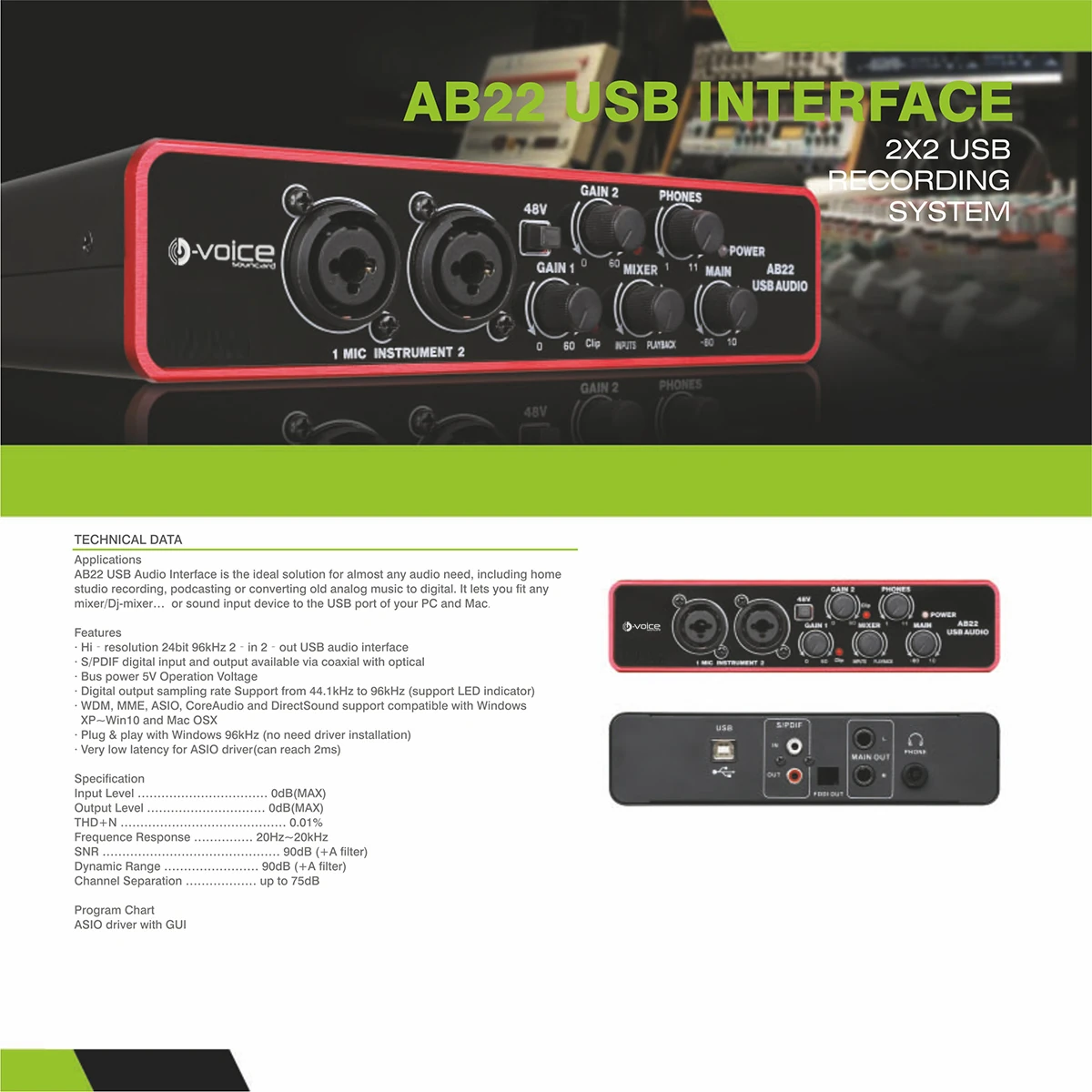 D-Voice Ab22Usb Box Ses Kartı detay