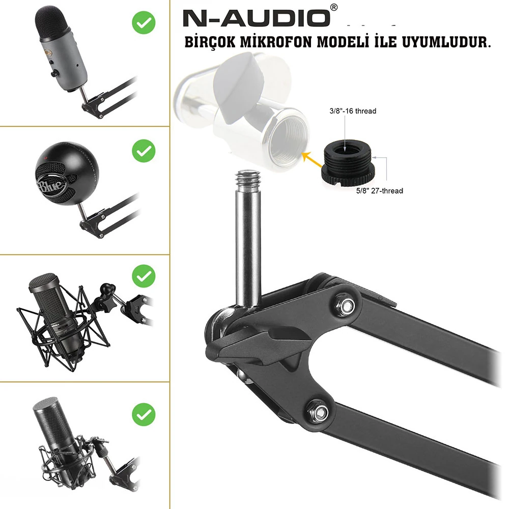 Rp-7 36Cm Podcast Akrobat Masa Monteli Mic Stand detay