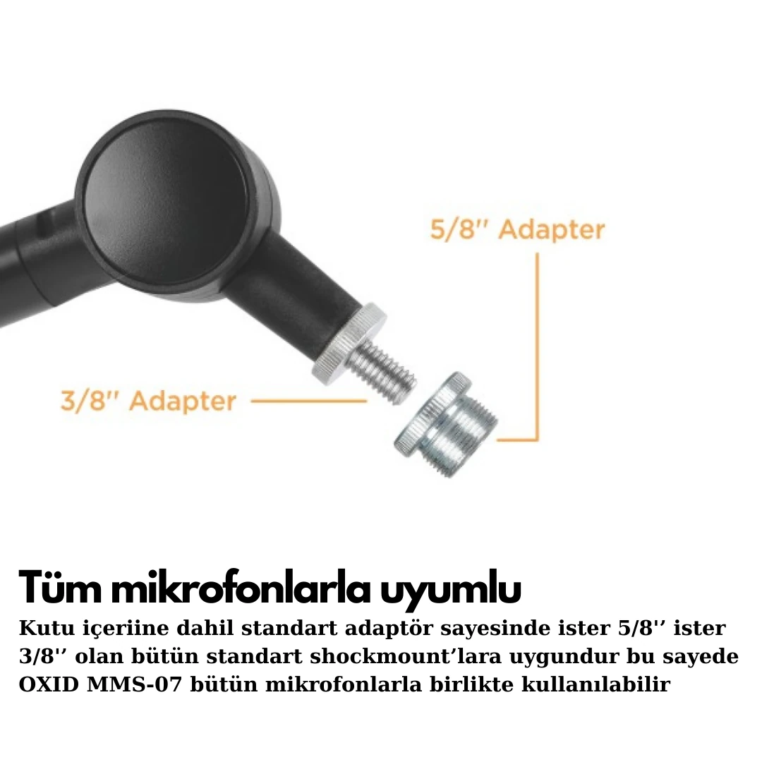 Oxid MMS-07 Siyah Broadcast/Studio/Gaming Mikrofon Standı görünüm